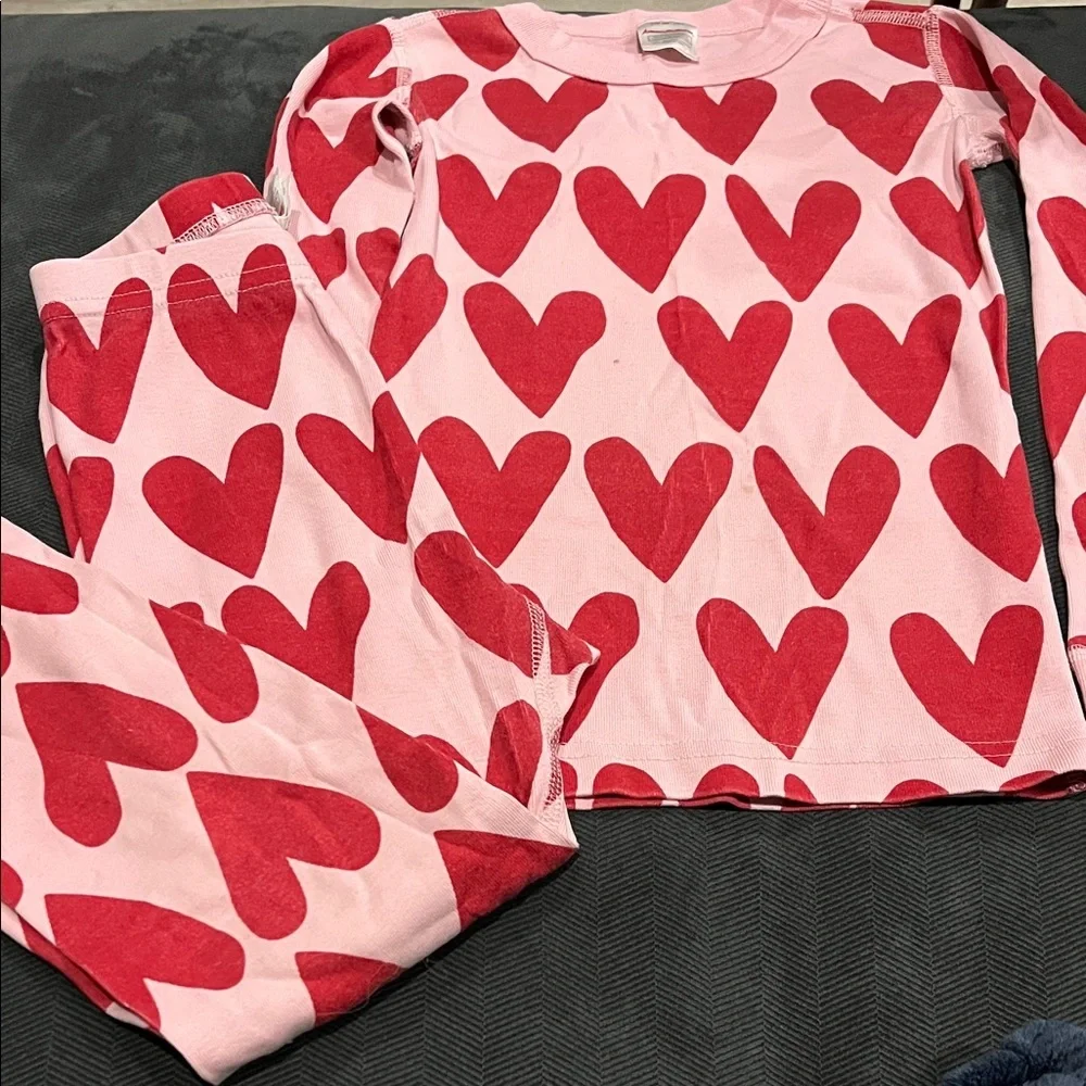 Hanna Andersson Pink & Red Heart Pajama Set - Long Sleeve